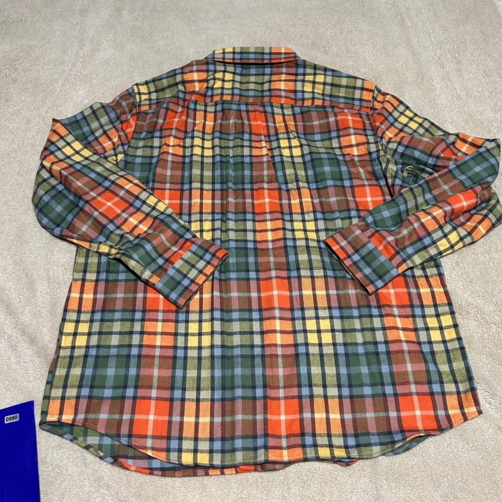 L.L. Bean Flannel Shirt Mens L Multicolor Washed Buchan Scotch Plaid New NWT - Picture 3 of 8